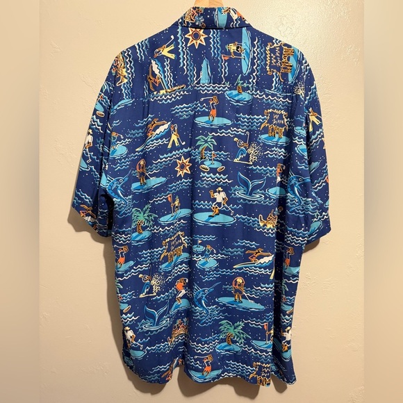 John Severson Collection by Kahala Vtg Blue Hawaiian Shirt with Golf Print Large - Picture 11 of 15